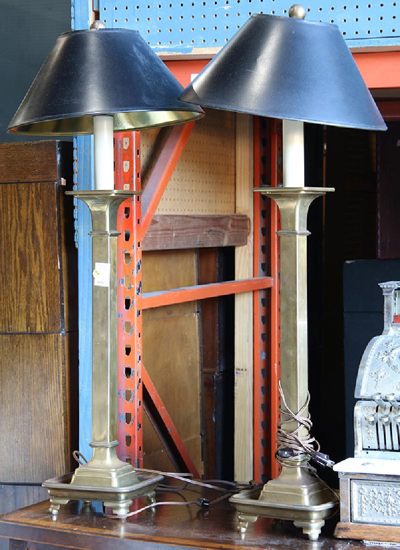 Hollywood Regency style brass table lamps, each having (1 of 1)