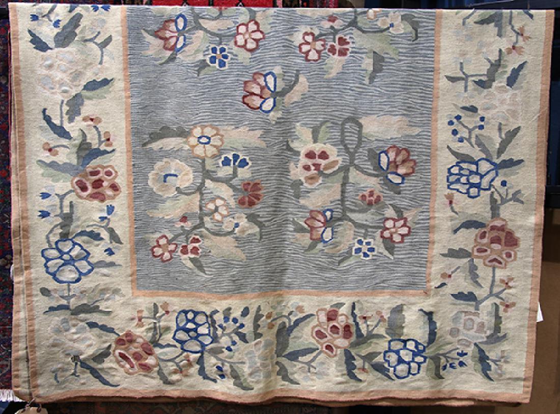 Flatweave floral carpet, 8'11" x 6' (1 of 2)