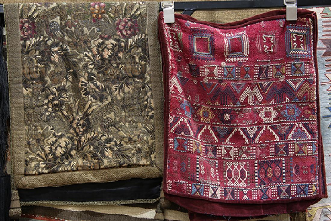 (lot of 4) Textile group, including two Soumak bag (1 of 2)