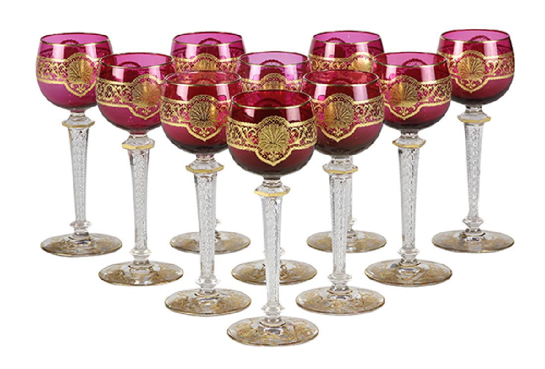 (lot of 10) Bohemian stemware group (1 of 5)