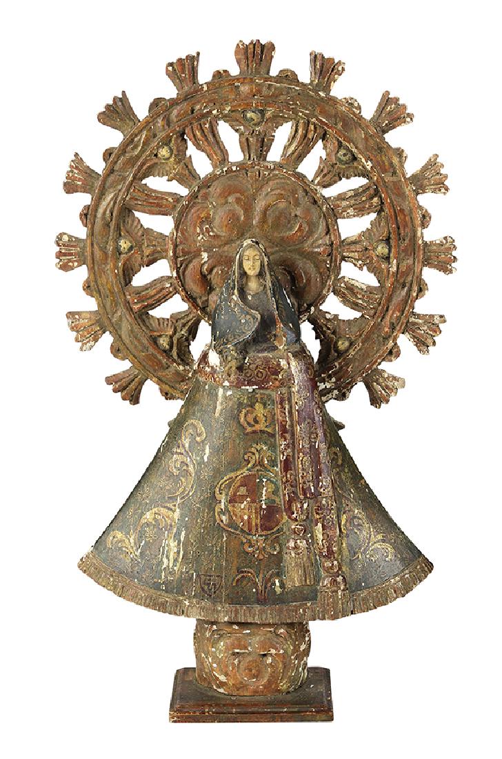 Spanish Colonial Santos figure, 19th century, depicting (1 of 4)