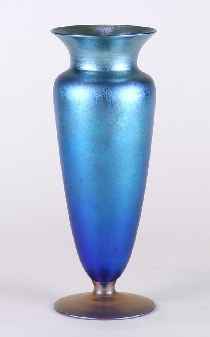 Steuben iridescent art glass vase, having a splayed rim (1 of 5)