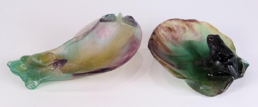 (Lot of 2) Daum France pate de verre group, consisting (1 of 8)