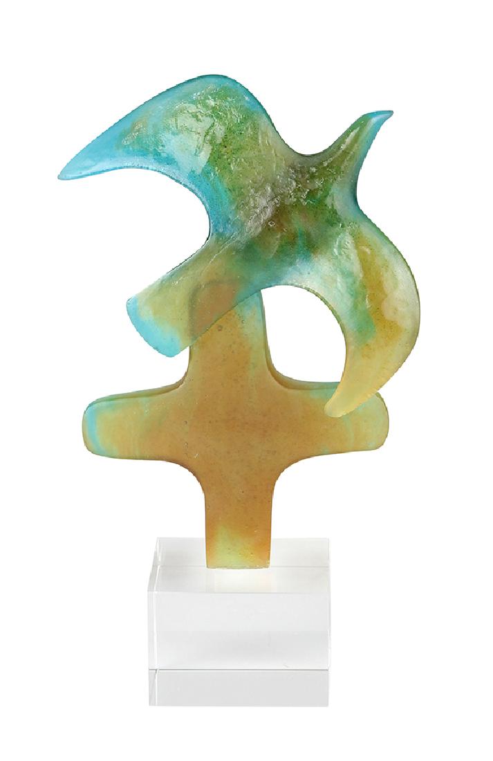 Daum France pate de verre art glass figural group, (1 of 5)