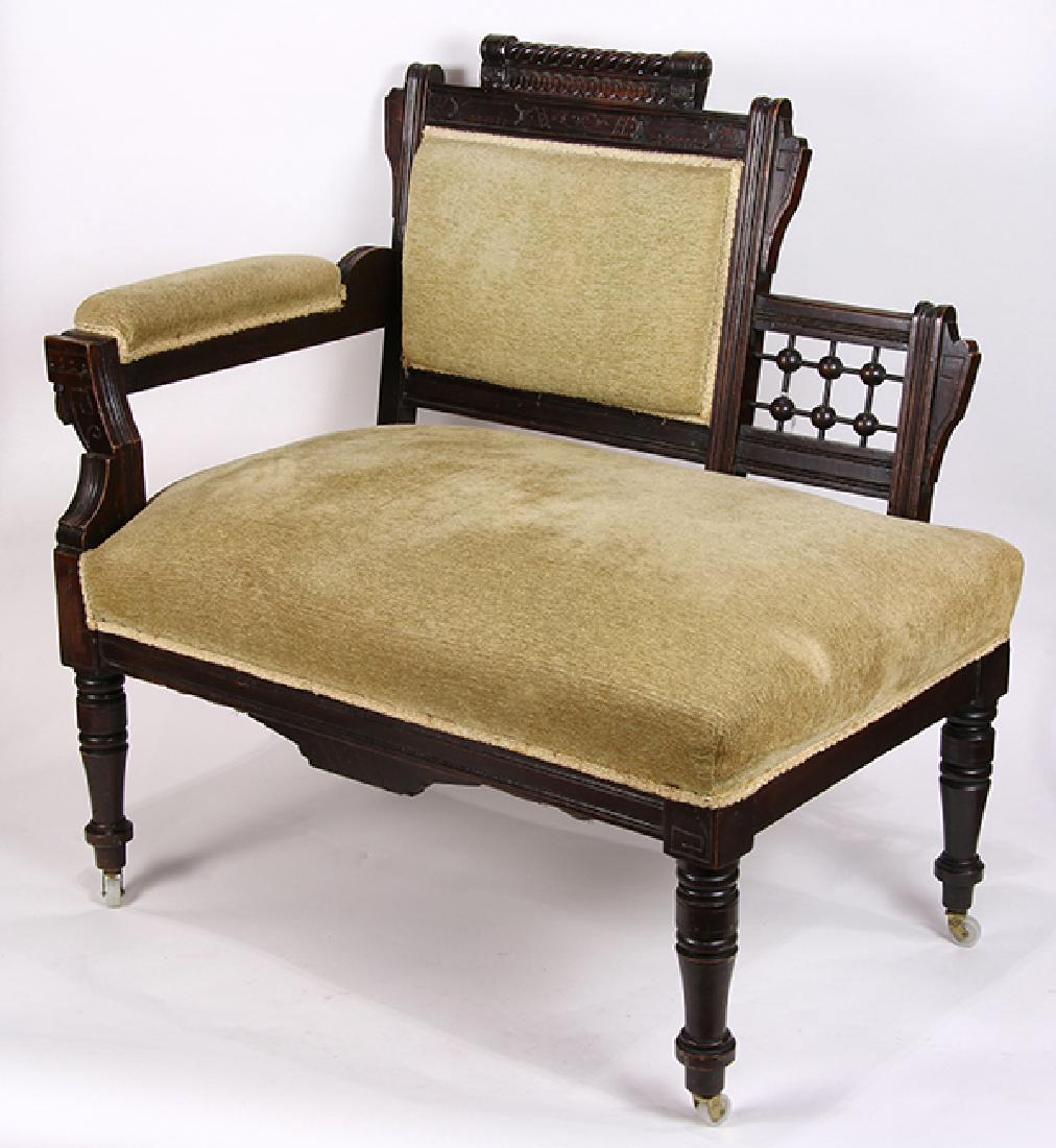 Victorian walnut chaise lounge (1 of 6)