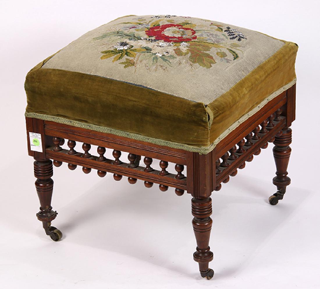 Victorian walnut ottoman (1 of 3)