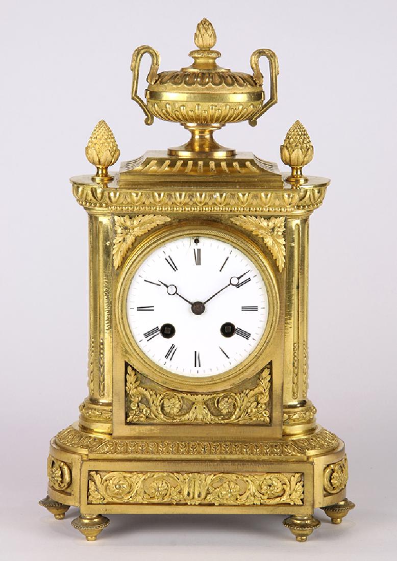 French Louis XV style gilt bronze eight day mantle (1 of 4)