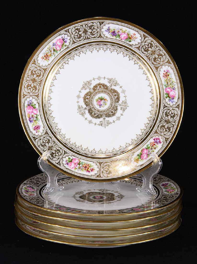 (lot of 6) Limoges service plates, each having a (1 of 4)