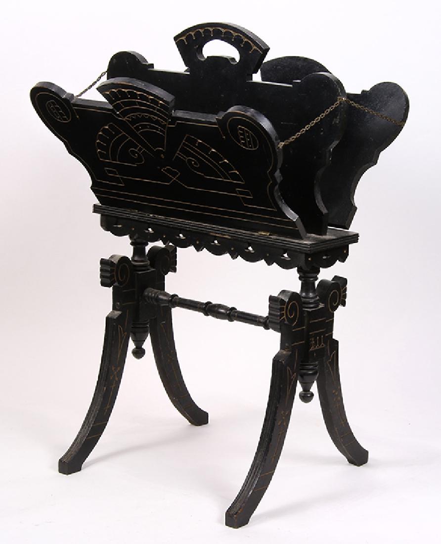 American Aesthetic Movement ebonized canterbury, circa (1 of 3)