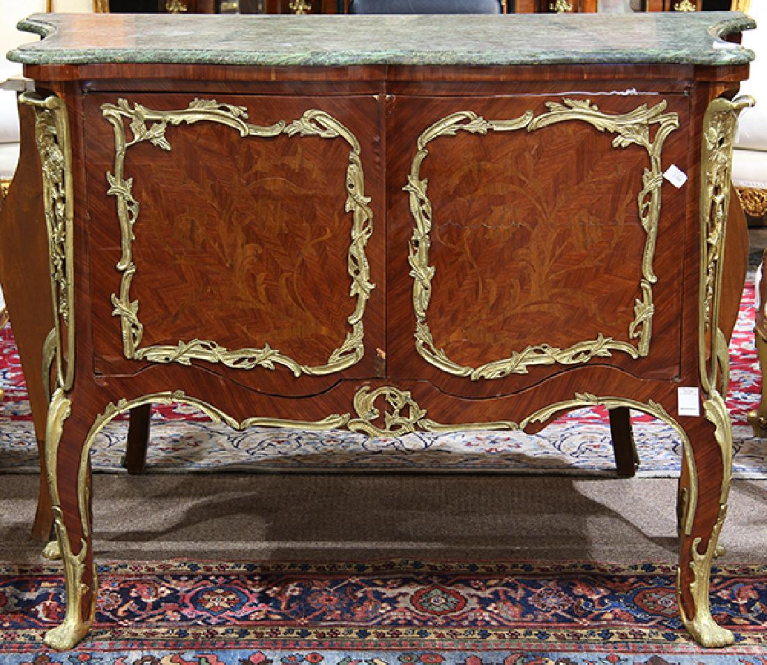 Louis XIV style commode, having a shaped marble top, (1 of 3)