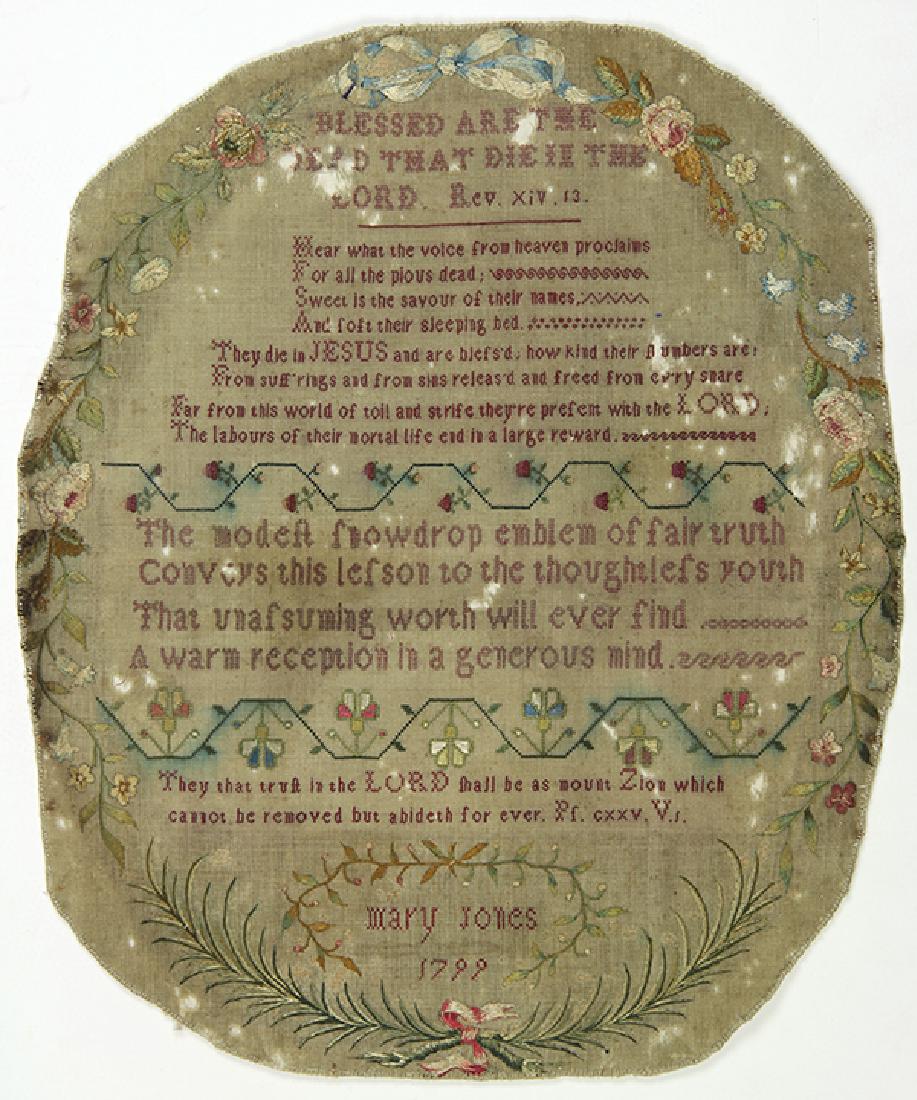 (lot of 3) British silk on wool canvas samplers (1 of 6)