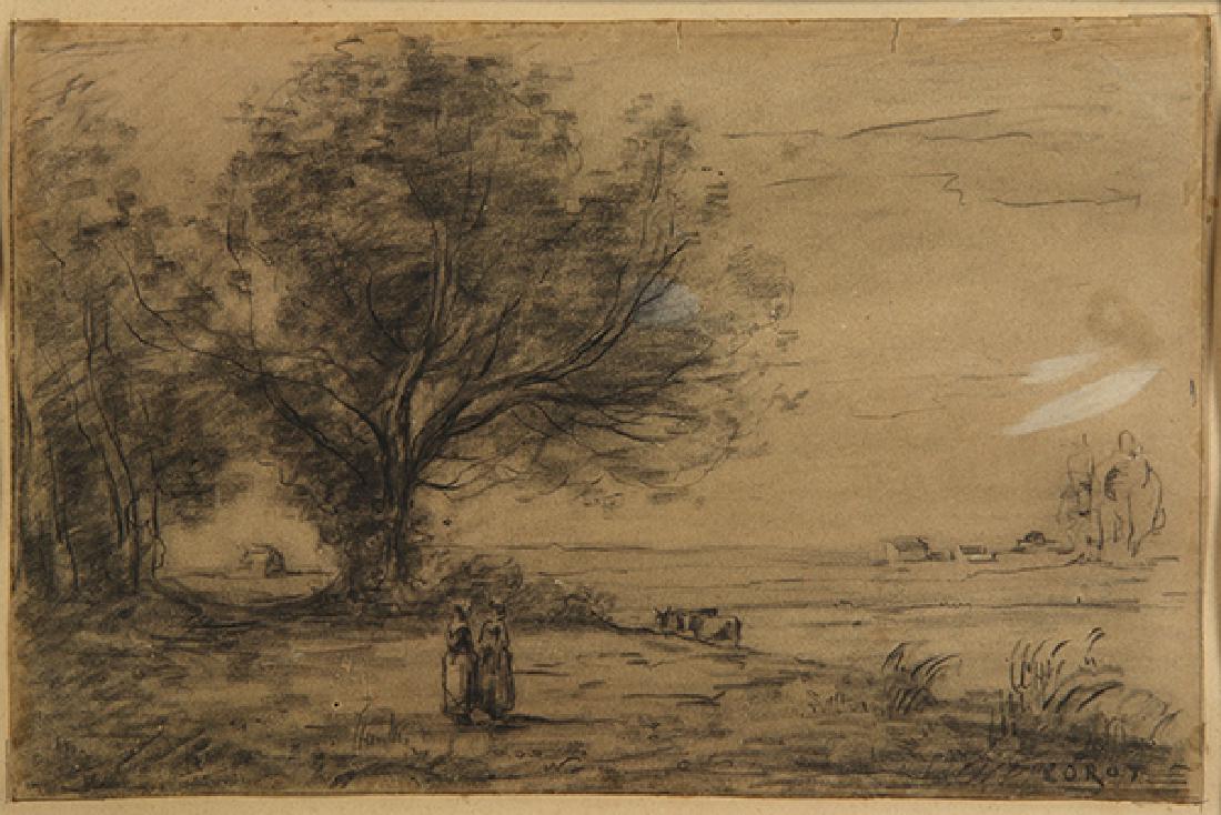 Work on paper, Jean-Baptiste-Camille Corot (1 of 4)