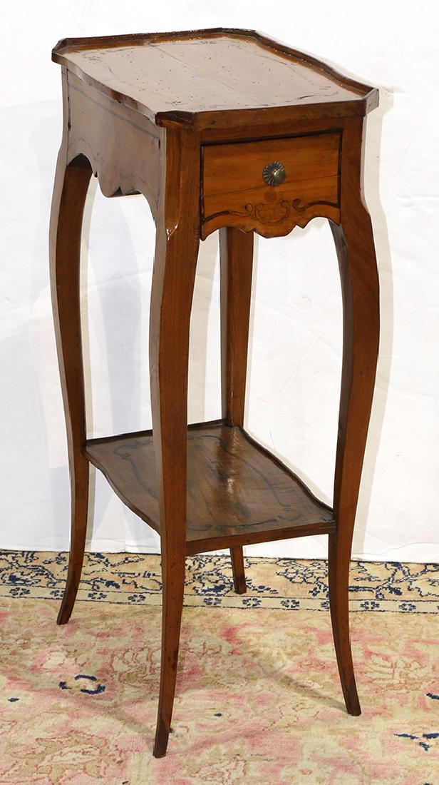 Louis XV Provincial fruitwood inlaid occasional table, (1 of 3)