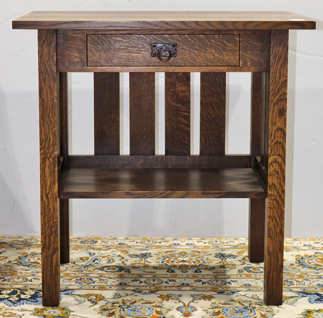 Warren Hile Arts and Crafts style oak occasional table (1 of 5)