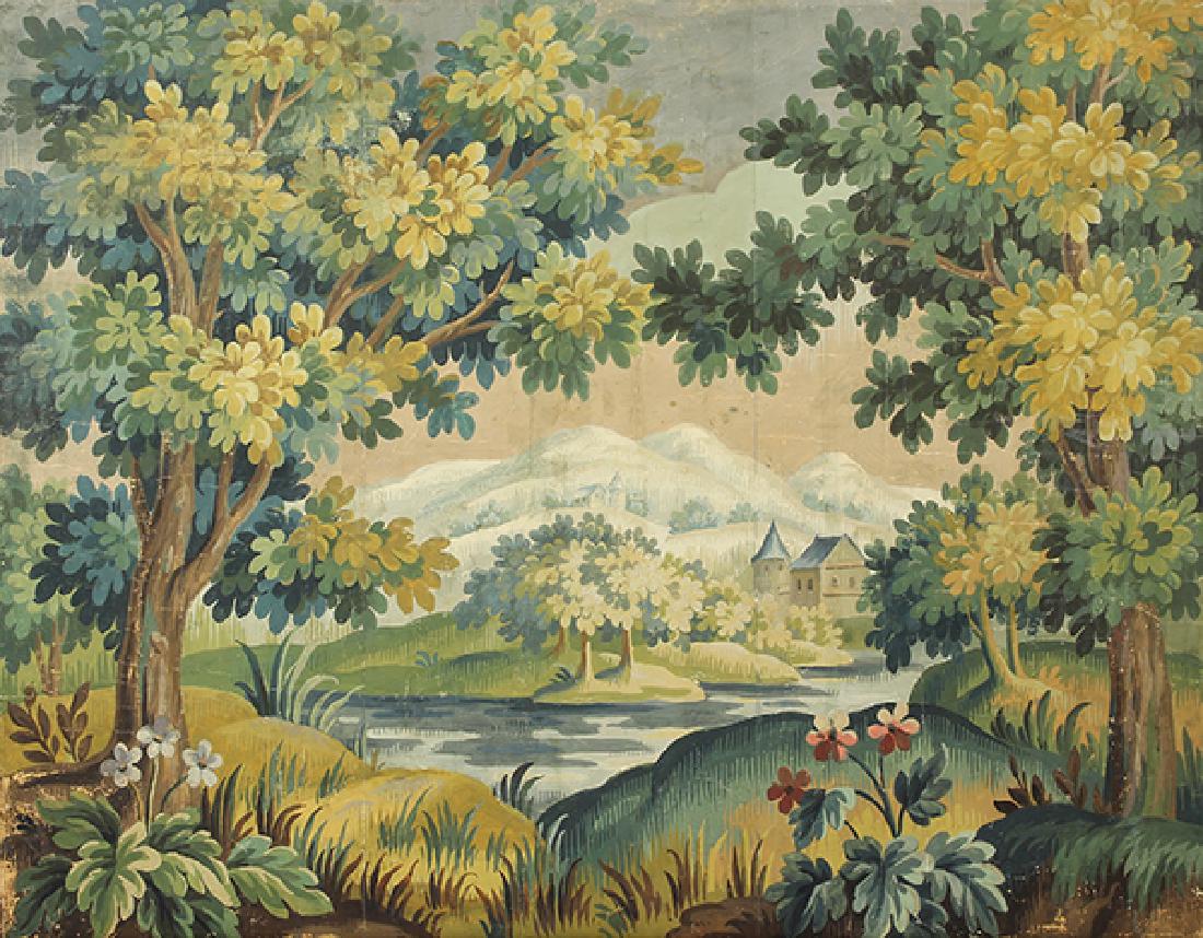 Continental 18th century wallpaper panel, the (1 of 2)