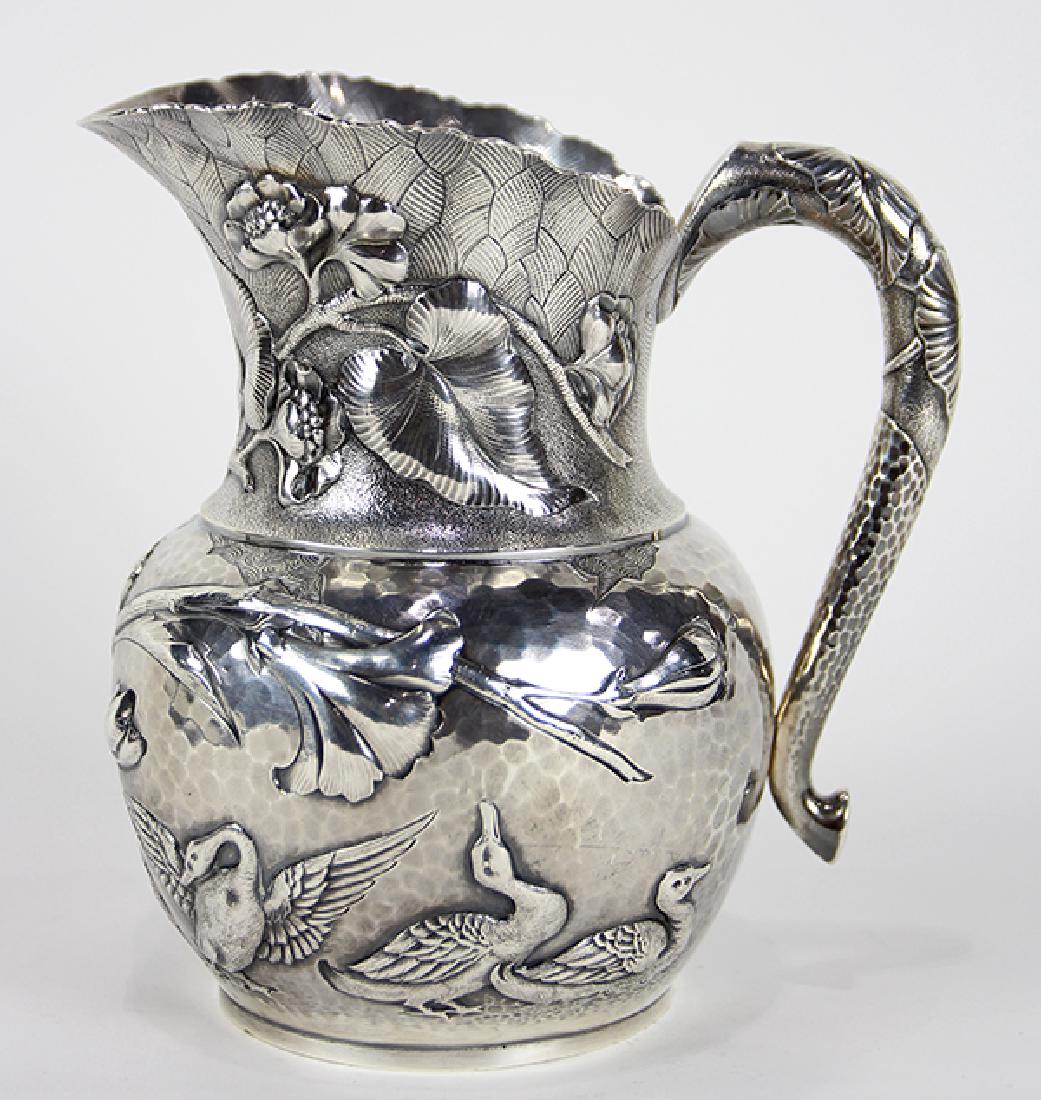 Aesthetic silver water pitcher finely executed with an (1 of 5)