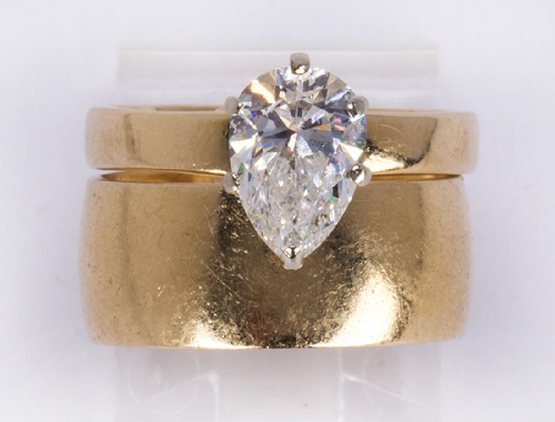 Diamond and 14k yellow gold wedding ring set (1 of 6)