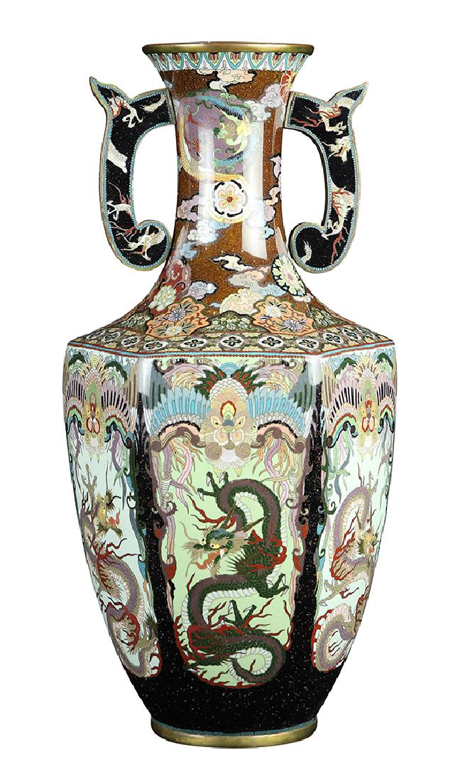 Japanese  Large Cloisonne Enameled Vase (1 of 10)