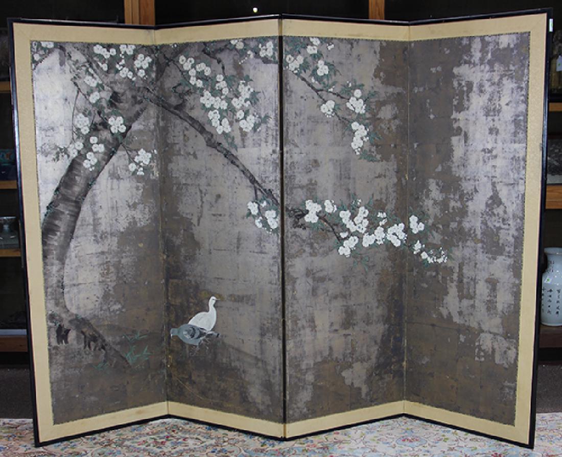 Japanese Four-panel Byobu Screen, Meiji (1 of 9)