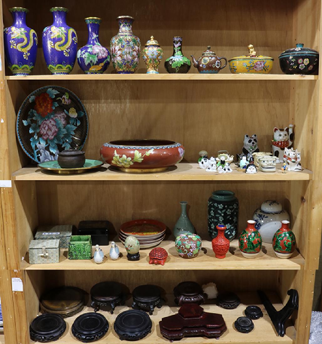 Four Shelves of Chinese Decorative Items (1 of 1)