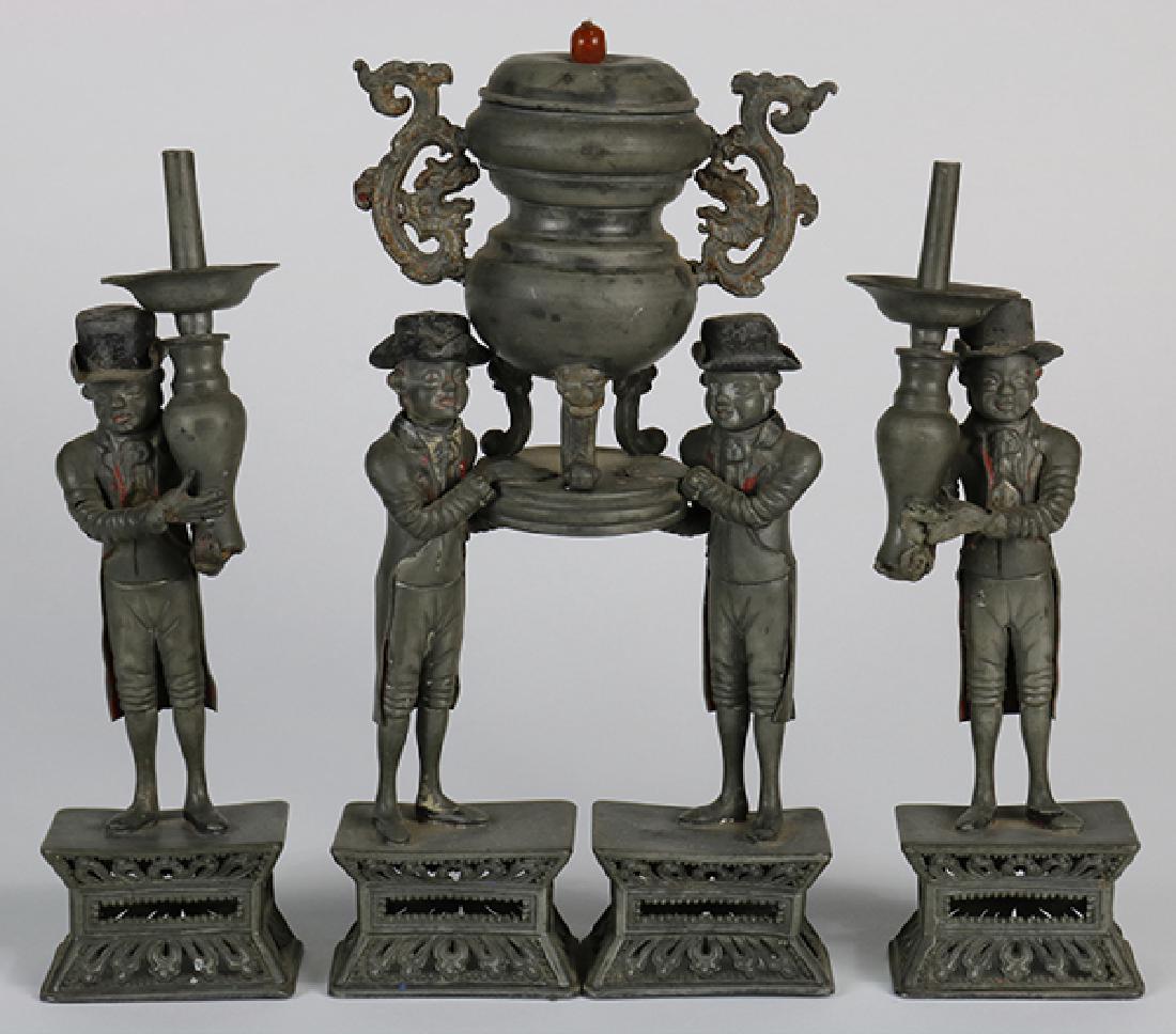 (lot of 3) Lead figural groups, circa 1900, two (1 of 1)