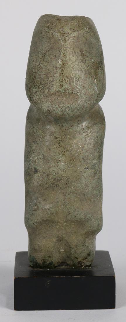 Mexican Fertility figure: Mexican Fertility figure executed in stone and rising on a later square plinth 6""h