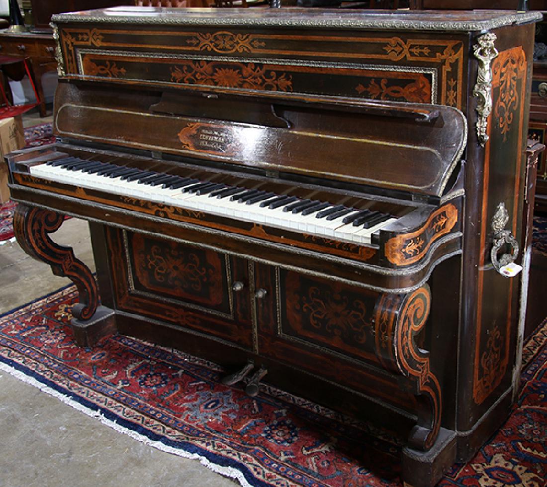 Cluesman French upright piano, 1839, with scrolling and (1 of 2)