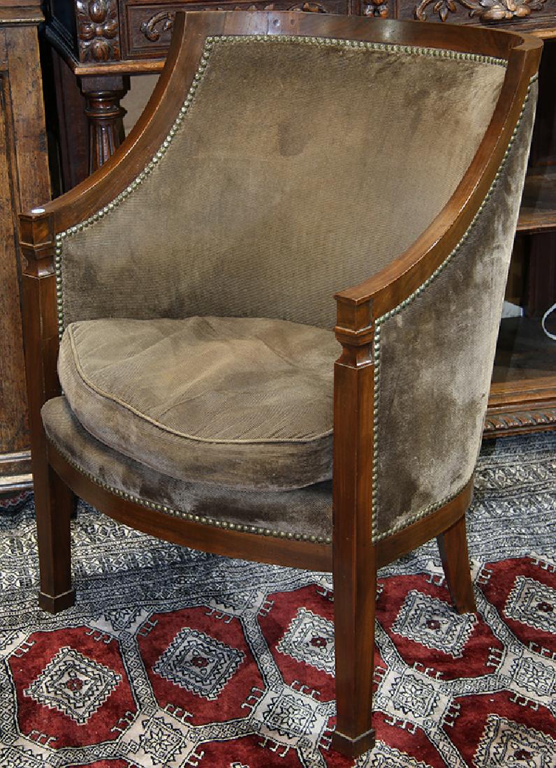 Modern Regency style club chair, having brown velvet (1 of 2)