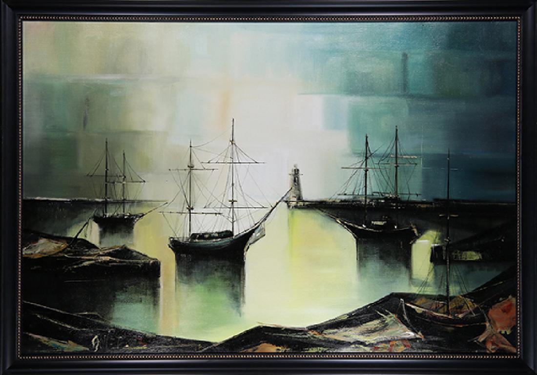 Painting, Ships at Dock (1 of 1)