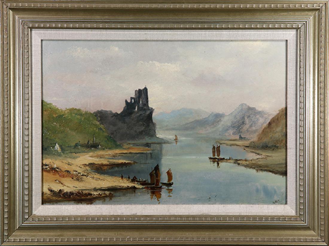 Painting, Sailboats on a Mountain Lake (1 of 1)