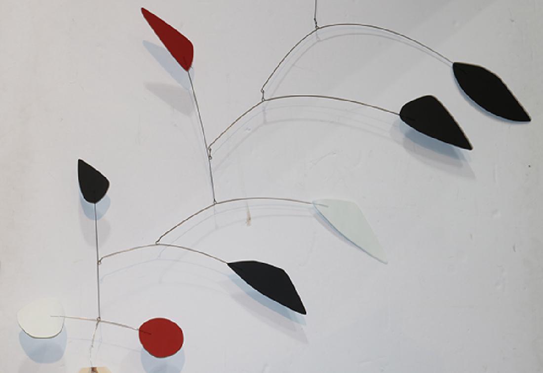 Mobile, Black/White/Red: Black/White/Red metal mobile unsigned 20th century overall: (approximately) 44""h x 44""w