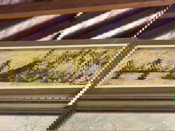 Pascal Cucaro (American 20th), acrylic/masonite: Framed acrylic on masonite, San Francisco Bay Bridge and Embarcadero, by Pascal Cucaro (American 1915-2004) signed lower right, 6.5" x 24"