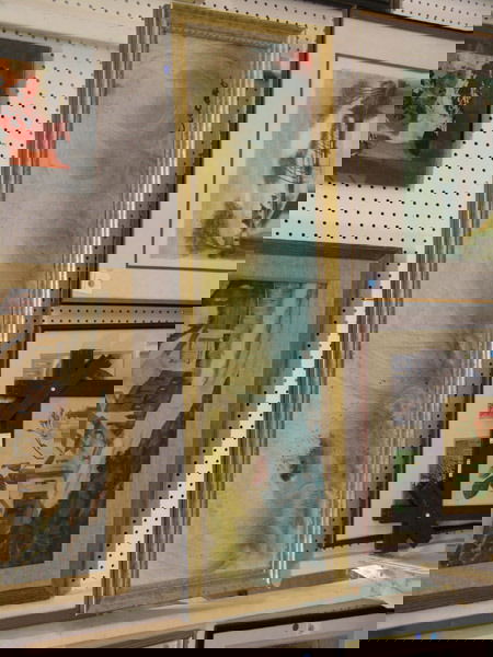 Pascal Cucaro (Californian 20th), acrylic/canvas: Framed acrylic on canvas, Ship on the Bay, by Pascal Cucaro (American 1915-2004) signed lower right, 12" x 48"