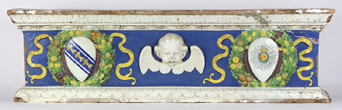 Large Italian majolica architectural frieze, having two (1 of 8)