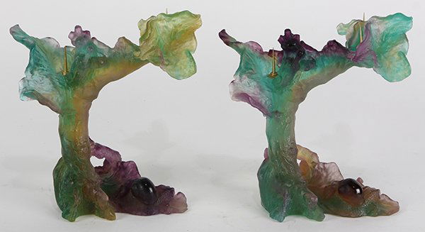 Daum pate-de-verre candle prickets (1 of 7)