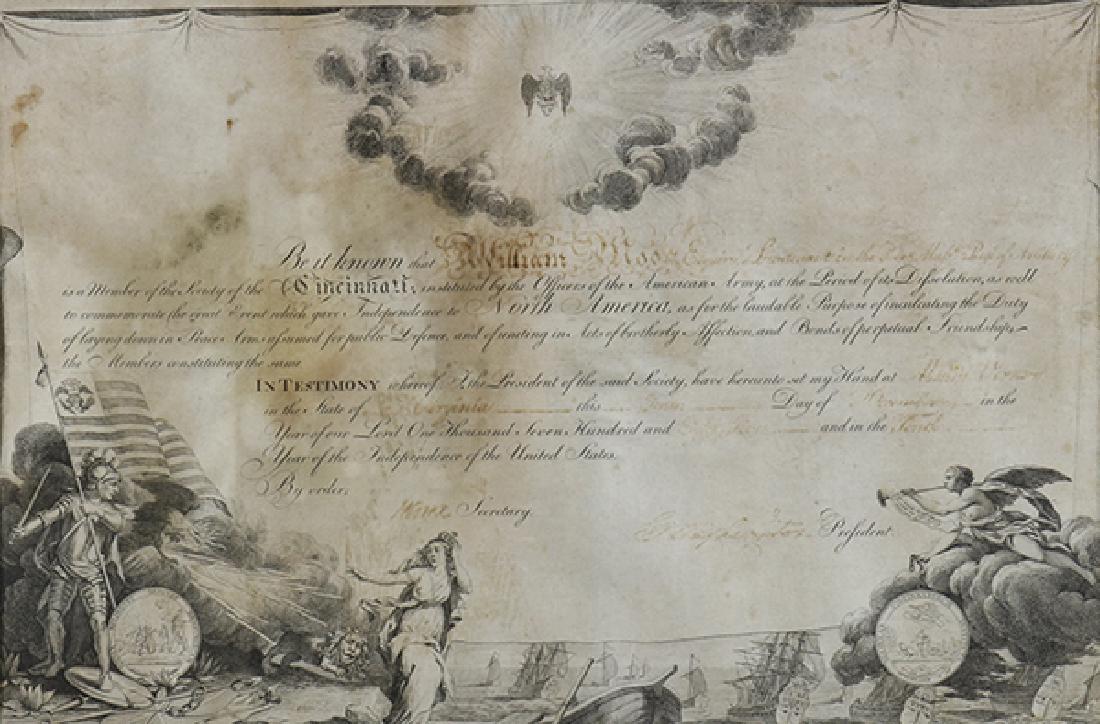 George Washington, Society of Cincinnati document on (1 of 4)