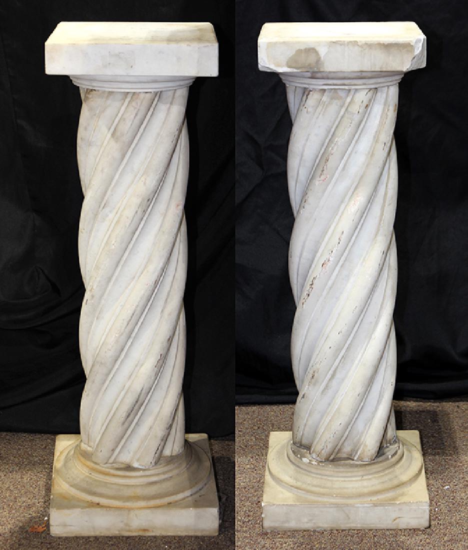 (lot of 2) Classical style carved white marble (1 of 3)