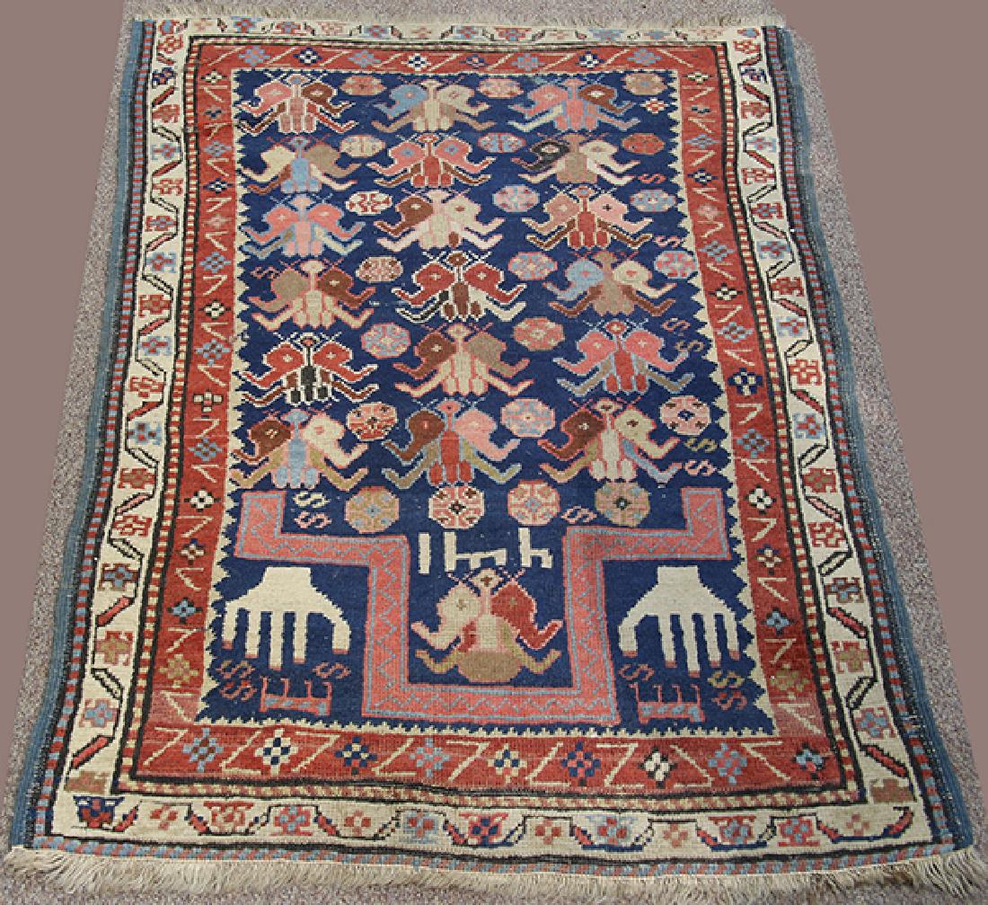 Caucasian Prayer Rug circa 1940, 2'11" x 4'5" (1 of 3)