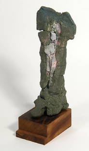 Sculpture, Stephen de Staebler: Stephen de Staebler (American, 1933-2011), Untitled Maquette, 1984, pigmented stoneware, signed "DES" and dated verso, sculpture: 6"h x 2.5"w x 2.5"d, overall (with base): 7"h x 2"w x 3"d. Provenance: