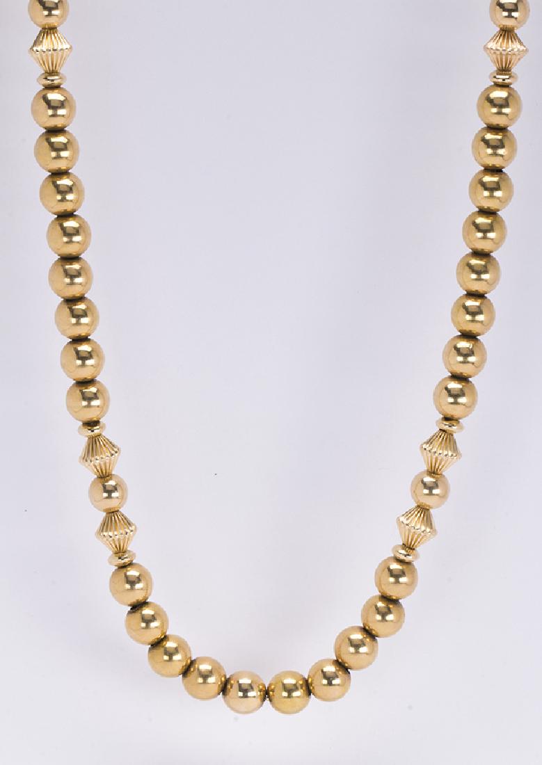 14k yellow gold bead necklace (1 of 4)