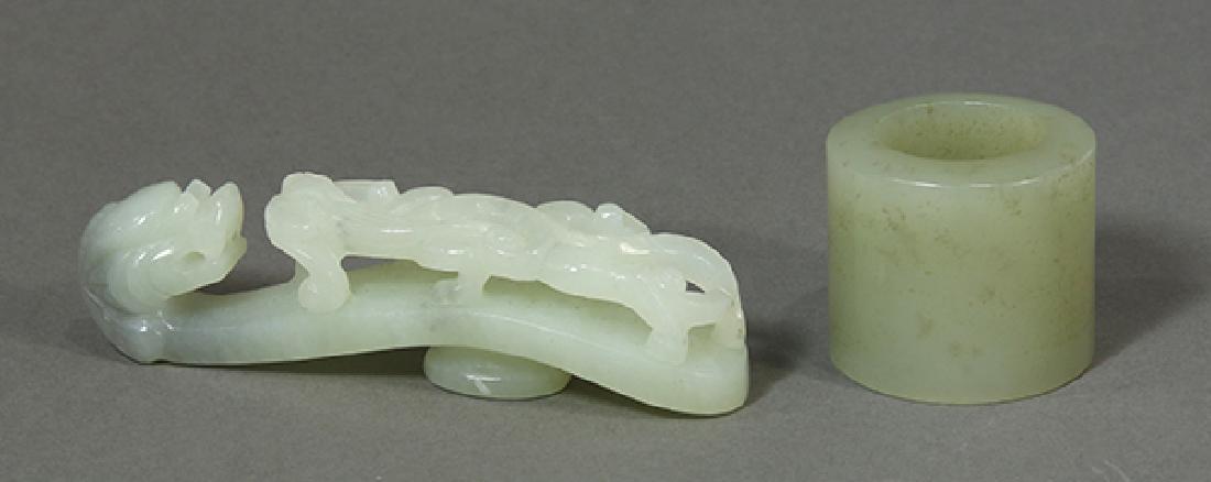 Chinese Hardstone Archer's Ring and Belt Hook (1 of 7)