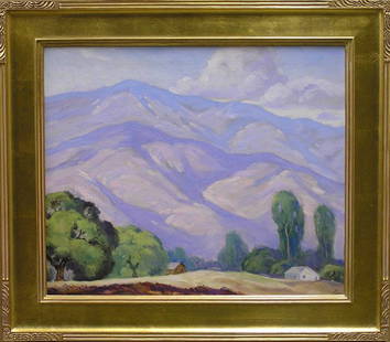 Painting John Coolidge Californian: Framed oil on canvas, Ranch Landscape (1947), by John Earle Coolidge (Californian 1882-1947), signed and dated lower right, sight: 20''H x 24''W