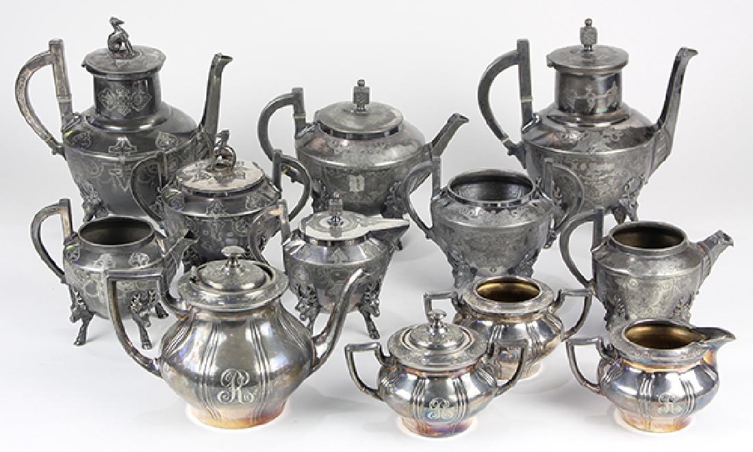 (lot of 12) Aesthetic Movement silver plate tea (1 of 7)