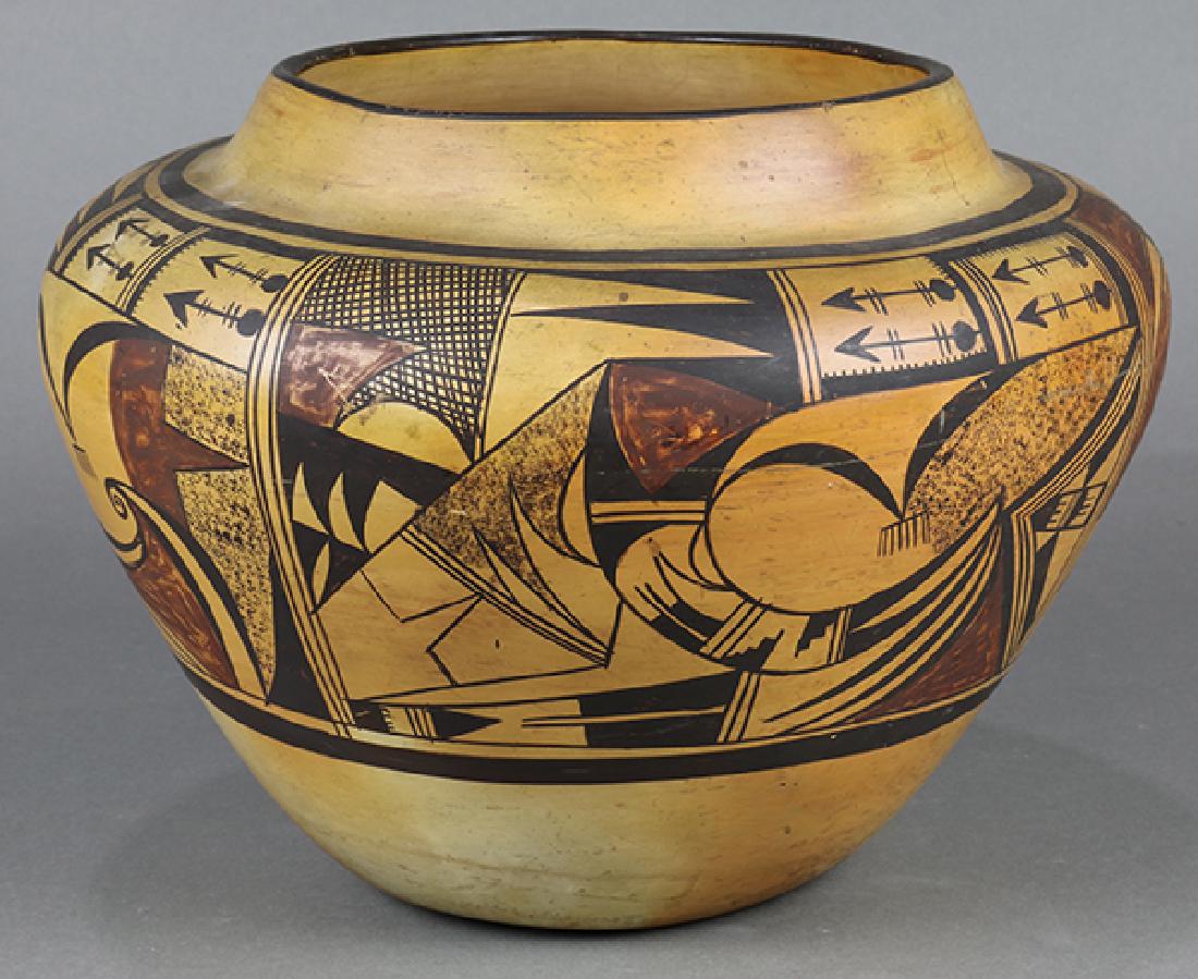 Hopi pottery olla, the wide mouth with raised rim and (1 of 1)