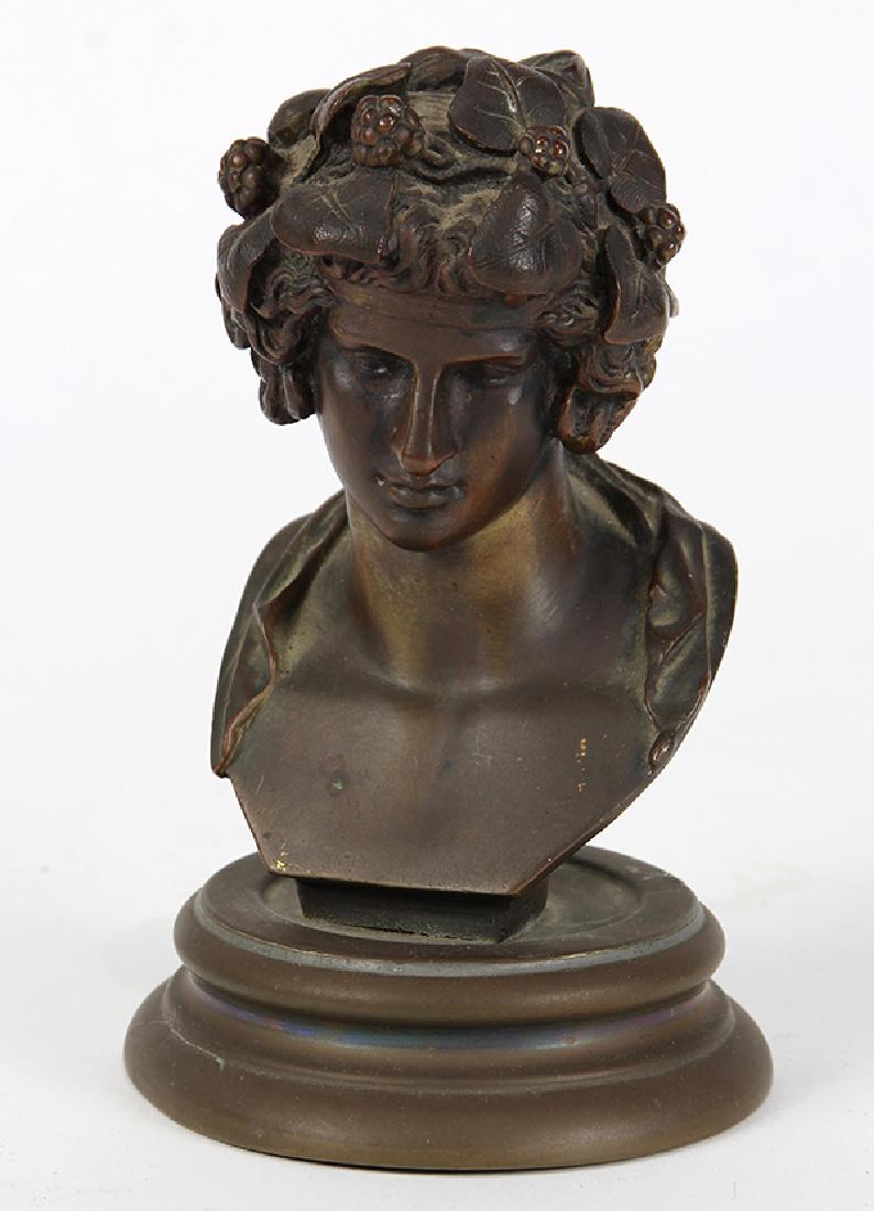 Classical style cabinet patinated bronze bust (1 of 4)