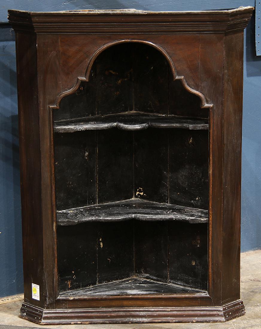 Georgian hanging corner cabinet, having two shelves, (1 of 1)