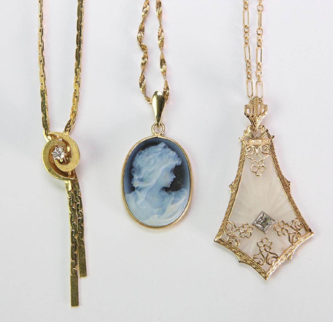 (Lot of 3) Diamond, multi-stone and 14k yellow gold (1 of 2)