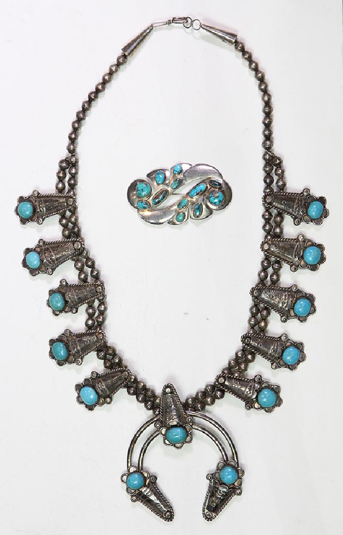 (Lot of 2) Native American Amazonite turquoise and (1 of 4)