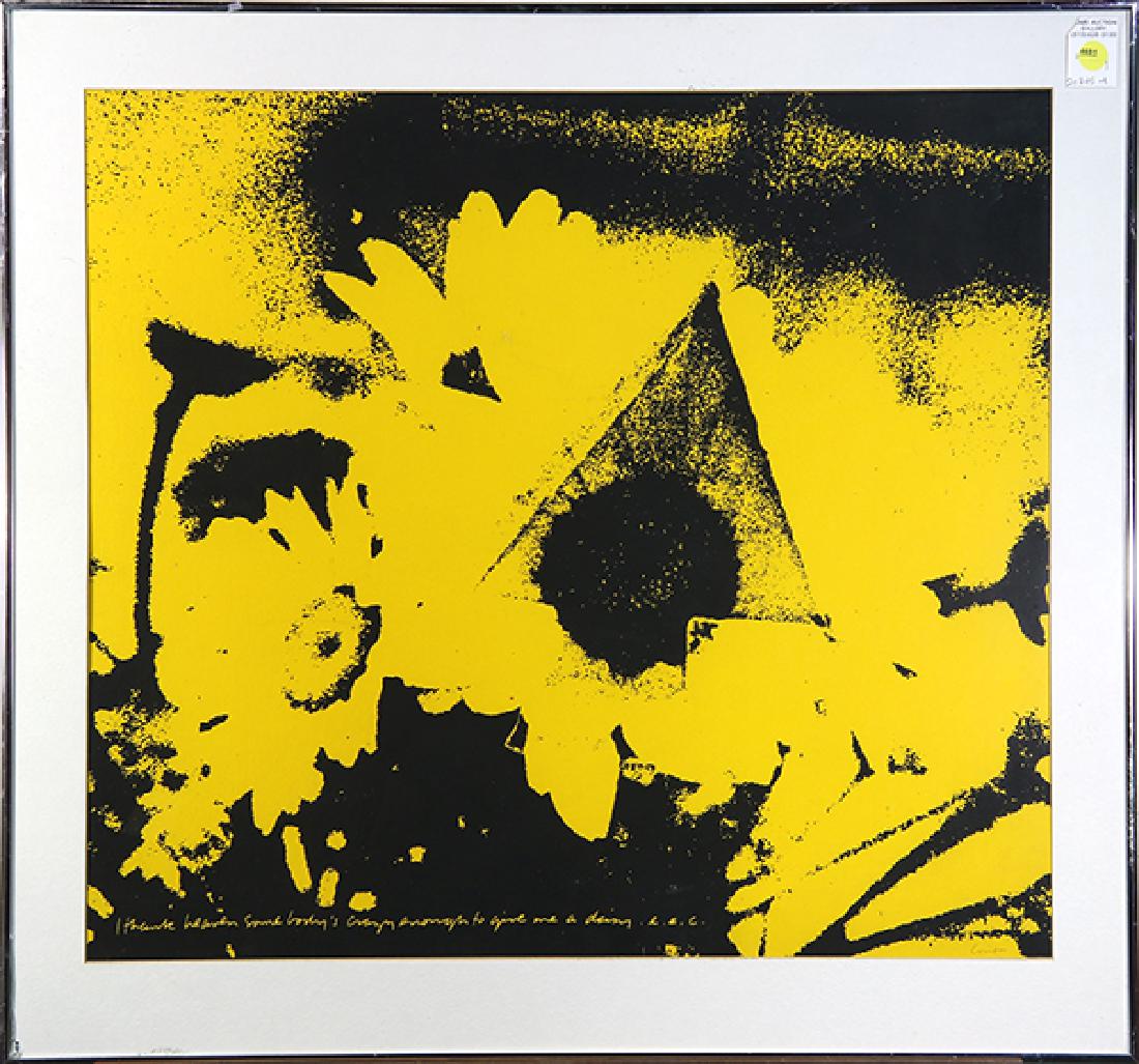 Print, Sister Corita Kent: Sister Corita Kent (American 1918-1986) ""I Thank Heaven Somebody's Crazy Enough to Give me a Daisy "" screenprint pencil signed lowe right overall (with frame): 27.5""h x 29.5""w