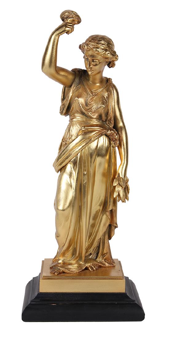 Continental gilt bronze figural sculpture of a (1 of 4)